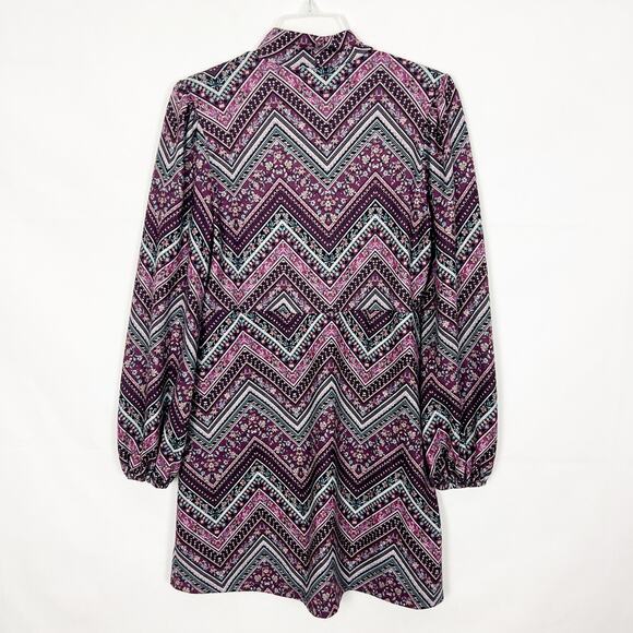 Live To Be Spoiled Chevron Print Sheath Boho Dress Size Large - Picture 6 of 11